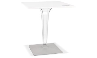 DT03320WHCL 5404028341629 Table de terrasse carrée LIMPID blanche intérieur/extérieur - 68x68 cm