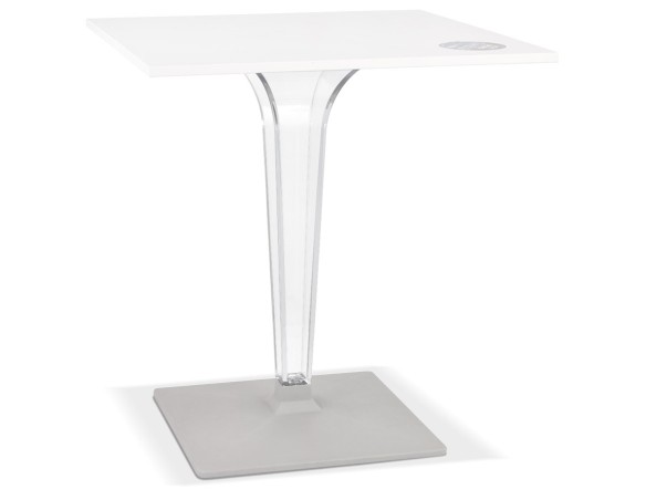 DT03320WHCL 5404028341629 Table de terrasse carrée LIMPID blanche intérieur/extérieur - 68x68 cm