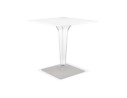 Table de terrasse carrée LIMPID blanche intérieur/extérieur - 68x68 cm