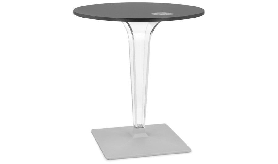 DT03330BLCL 5404028341643 Table de terrasse ronde LIMPID noire intérieur/extérieur - à̃ 68 cm