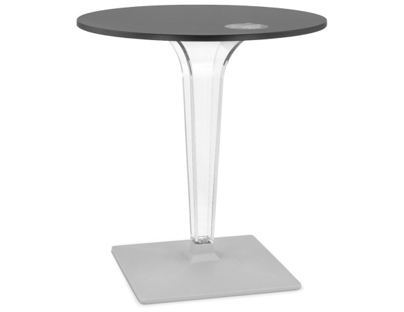 DT03330BLCL 5404028341643 Table de terrasse ronde LIMPID noire intérieur/extérieur - à̃ 68 cm