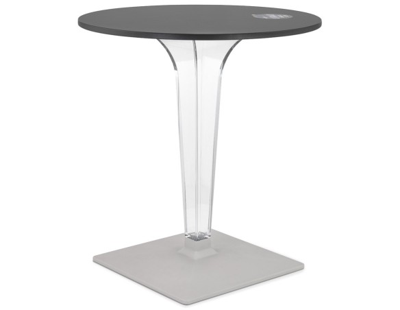 Table de terrasse ronde LIMPID noire intérieur/extérieur - à 68 cm