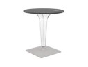 Table de terrasse ronde LIMPID noire intérieur/extérieur - à 68 cm