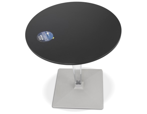 Table de terrasse ronde LIMPID noire intérieur/extérieur - à 68 cm