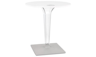 DT03340WHCL 5404028341667 Table de terrasse ronde LIMPID blanche intérieur/extérieur - à̃ 68 cm