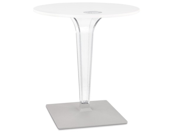 DT03340WHCL 5404028341667 Table de terrasse ronde LIMPID blanche intérieur/extérieur - à̃ 68 cm
