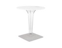 Table de terrasse ronde LIMPID blanche intérieur/extérieur - à 68 cm