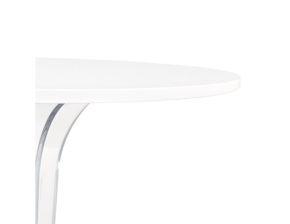 Table de terrasse ronde LIMPID blanche intérieur/extérieur - à 68 cm