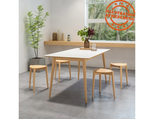 Tabouret bas empilable PINTADO en bois naturel