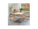 Tabouret bas empilable PINTADO en bois naturel