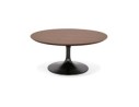CT01200WABL 5404028321454 Table basse de salon ronde BUSTER MINI en bois finition Noyer et pied en métal noir - à̃ 90 cm