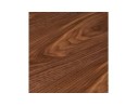 Table basse de salon ronde BUSTER MINI en bois finition Noyer et pied en métal noir - 90 cm