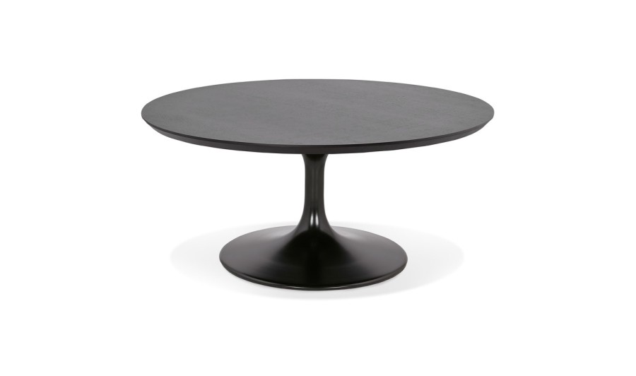 CT01220BLBL 5404028321492 Table basse de salon ronde BUSTER MINI en bois et métal noir - à̃ 90 cm
