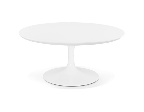 CT01230WHWH 5404028321515 Table basse de salon ronde BUSTER MINI en bois et métal blanc - à̃ 90 cm
