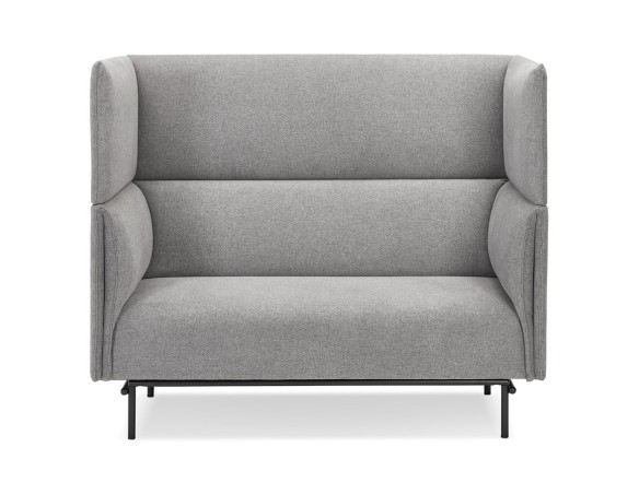 Canapé acoustique 2 places VISAVI avec haut dossier en tissu gris clair