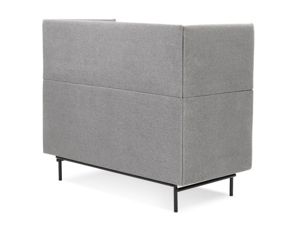 Canapé acoustique 2 places VISAVI avec haut dossier en tissu gris clair