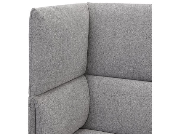 Canapé acoustique 2 places VISAVI avec haut dossier en tissu gris clair