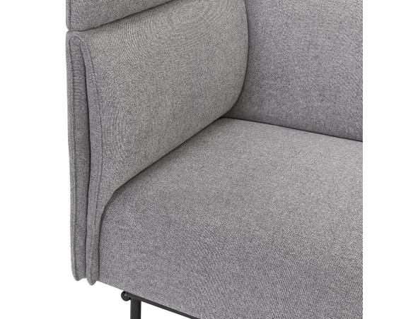 Canapé acoustique 2 places VISAVI avec haut dossier en tissu gris clair