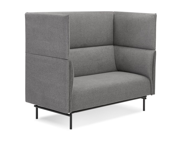 Canapé acoustique 2 places VISAVI avec haut dossier en tissu gris foncé