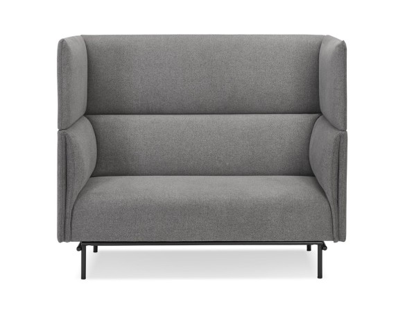 Canapé acoustique 2 places VISAVI avec haut dossier en tissu gris foncé
