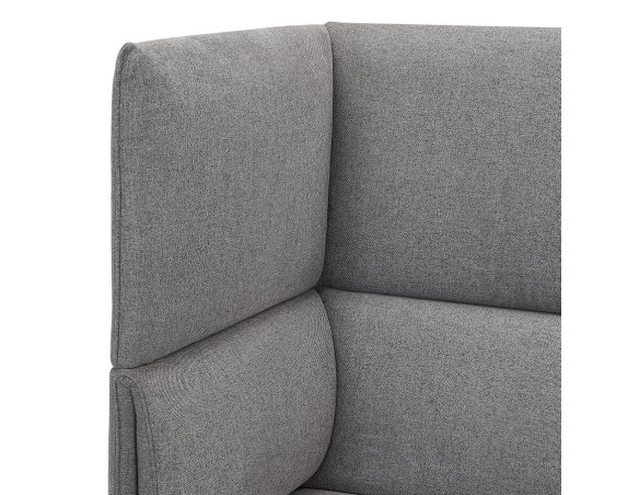 Canapé acoustique 2 places VISAVI avec haut dossier en tissu gris foncé