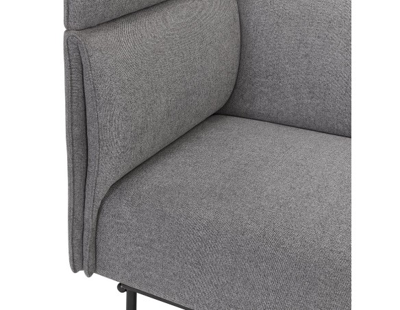 Canapé acoustique 2 places VISAVI avec haut dossier en tissu gris foncé