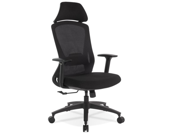 OC00650BL 5404028314906 Fauteuil de bureau ergonomique PELIKAN en tissu noir