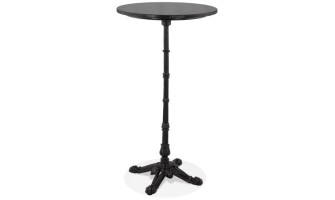 BT01040BLBL 5404028306666 Table haute ronde DOMY ROUND style rustique en pierre noire effet marbre - 60x60 cm
