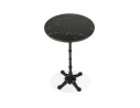 Table haute ronde DOMY ROUND style rustique en pierre noire effet marbre - 60x60 cm