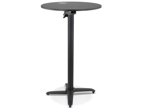Table haute pliable PENUMBRA ronde noire - 68 cm