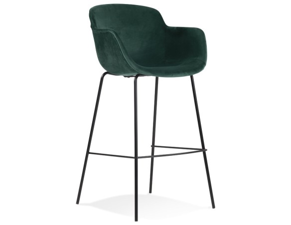 BS04310GEBL 5404028301227 Tabouret de bar avec accoudoirs LARISSA en velours vert