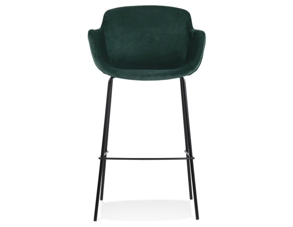 Tabouret de bar avec accoudoirs LARISSA en velours vert
