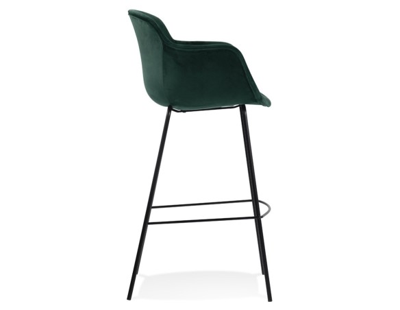 Tabouret de bar avec accoudoirs LARISSA en velours vert