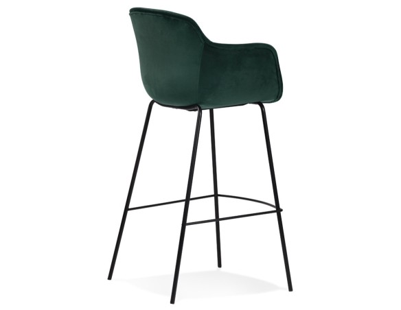Tabouret de bar avec accoudoirs LARISSA en velours vert