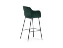 Tabouret de bar avec accoudoirs LARISSA en velours vert
