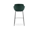 Tabouret de bar avec accoudoirs LARISSA en velours vert