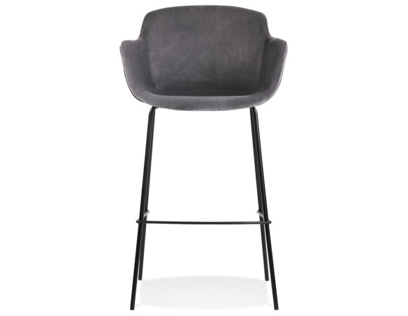 Tabouret de bar avec accoudoirs LARISSA en velours gris