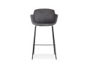 Tabouret de bar avec accoudoirs LARISSA en velours gris