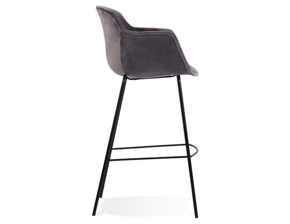 Tabouret de bar avec accoudoirs LARISSA en velours gris