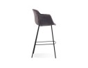 Tabouret de bar avec accoudoirs LARISSA en velours gris