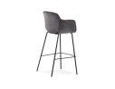 Tabouret de bar avec accoudoirs LARISSA en velours gris