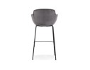 Tabouret de bar avec accoudoirs LARISSA en velours gris