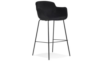 BS04330BLBL 5404028301265 Tabouret de bar avec accoudoirs LARISSA en velours noir