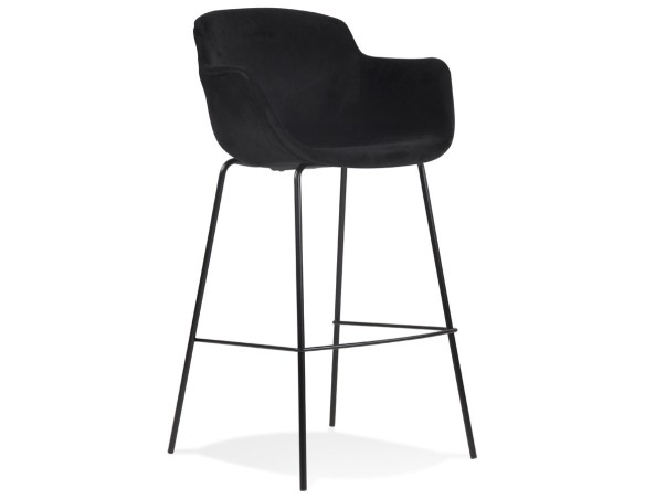 BS04330BLBL 5404028301265 Tabouret de bar avec accoudoirs LARISSA en velours noir