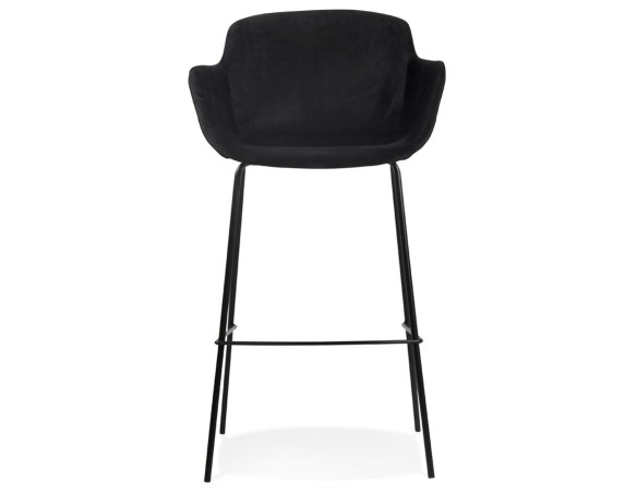 Tabouret de bar avec accoudoirs LARISSA en velours noir