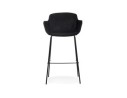 Tabouret de bar avec accoudoirs LARISSA en velours noir