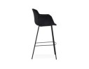 Tabouret de bar avec accoudoirs LARISSA en velours noir