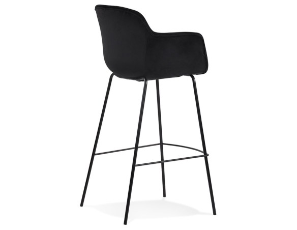 Tabouret de bar avec accoudoirs LARISSA en velours noir