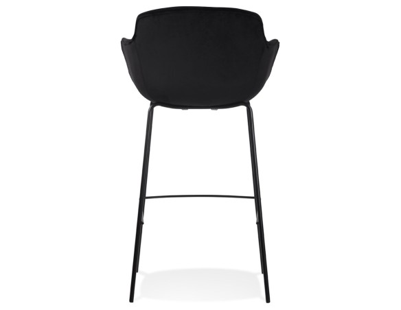 Tabouret de bar avec accoudoirs LARISSA en velours noir
