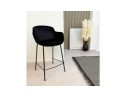 Tabouret de bar avec accoudoirs LARISSA en velours noir